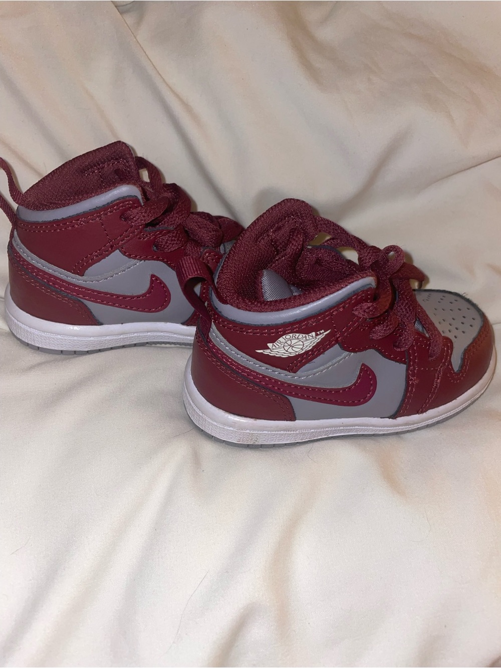 Nike Toddler Cherrywood Red and Gray High-Top Sneakers